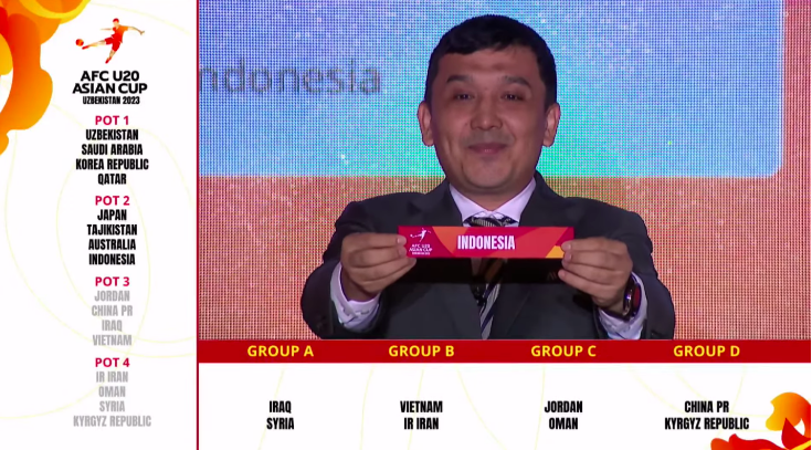 U20亚洲杯抽签 印尼与东道主同组