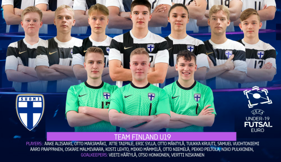 芬兰U19男子五人足球队公布在欧洲杯决赛圈阵容